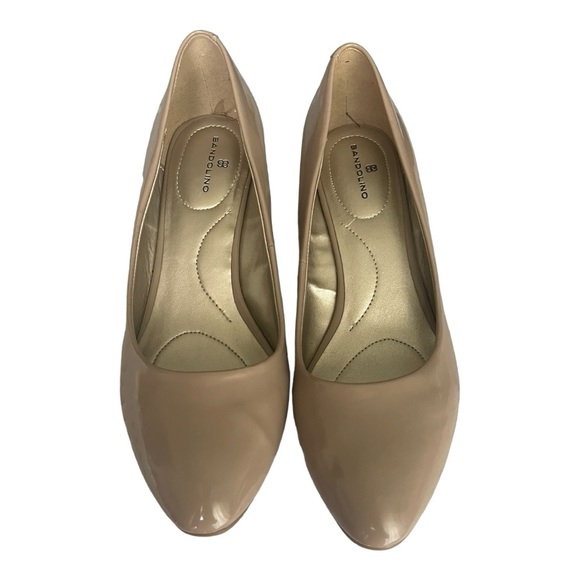 Bandolino Shoes Nude 2 Inch Wedge Heel Patent Leather Bandolino